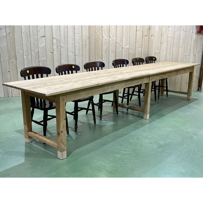 Vintage large fir community table 