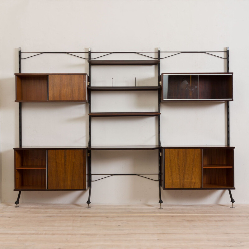 Vintage rosewood wall unit with desk Italy 1960s