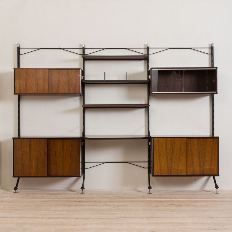 Vintage rosewood wall unit with desk Italy 1960s