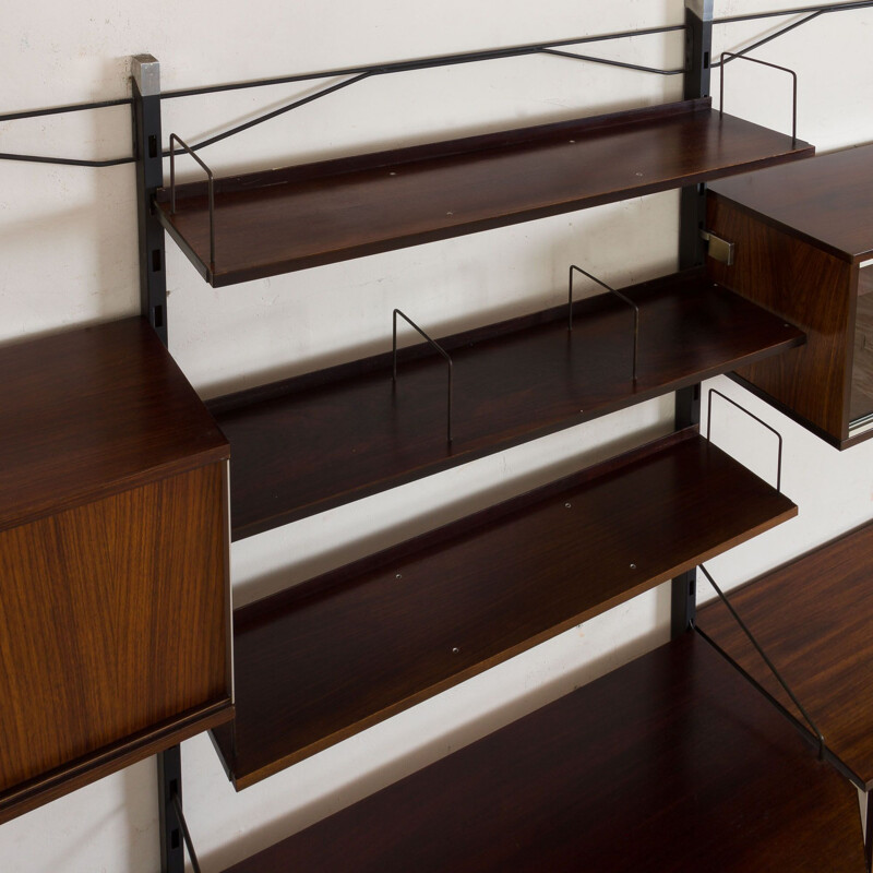 Vintage rosewood wall unit with desk Italy 1960s