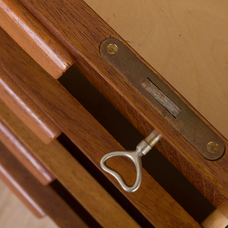 Vintage teak ball-shaped executive desk by H.P. Hansen Denmark 1960s