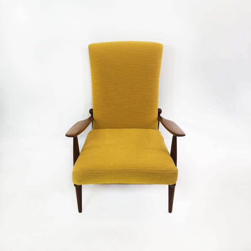 Vintage gele fauteuil Engeland 1960