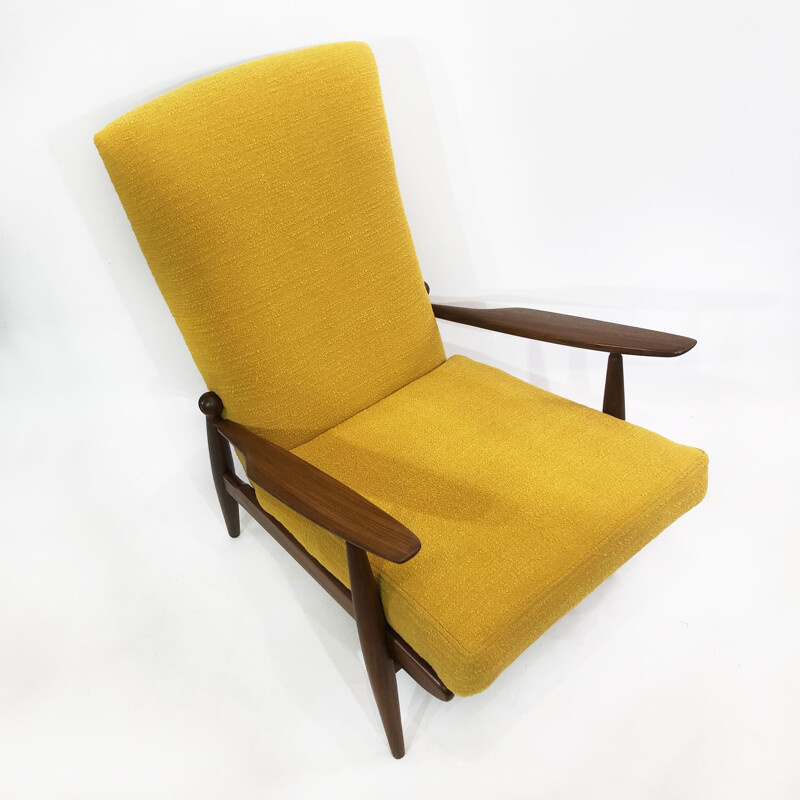 Vintage yellow armchair England 1960s