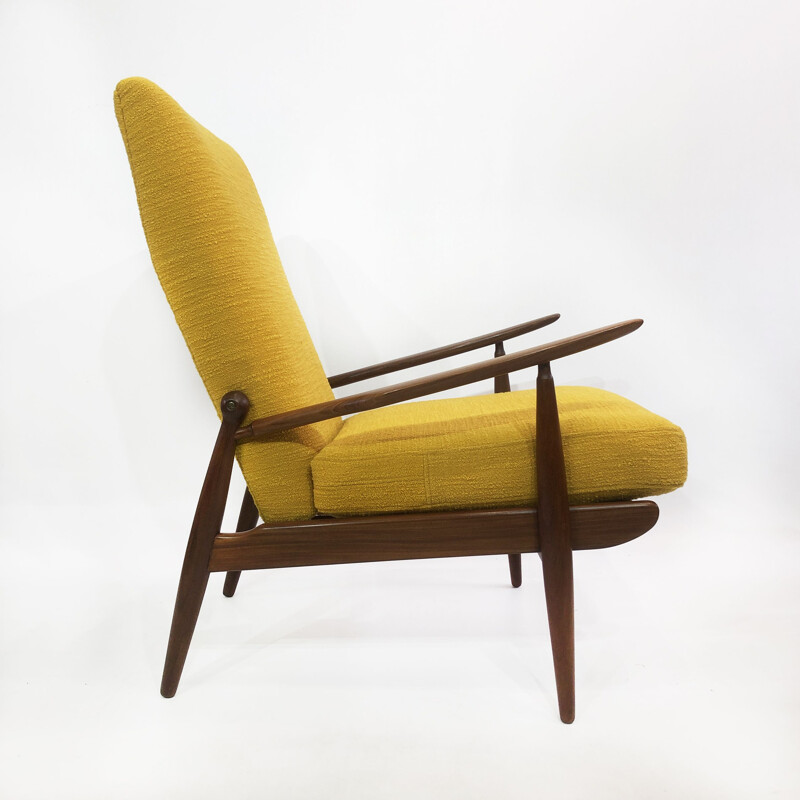 Vintage gele fauteuil Engeland 1960