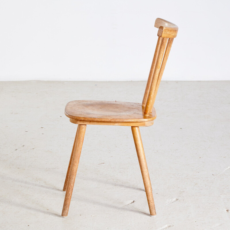 Chaise vintage simple en hêtre