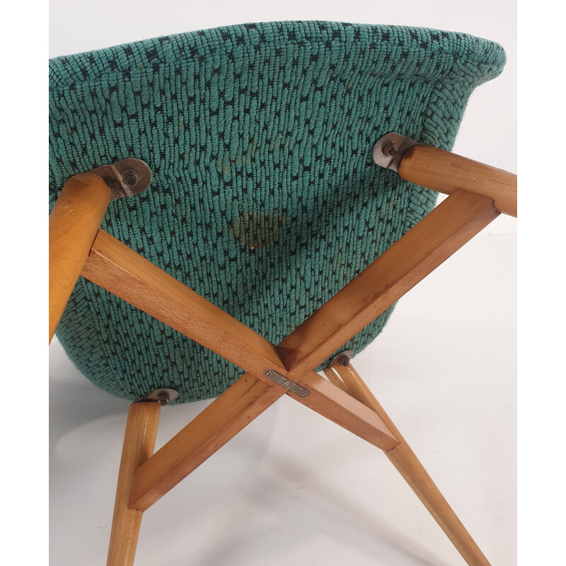 Vintage armchairs  Bucket by Miroslav Navratil for Vertex 1950s