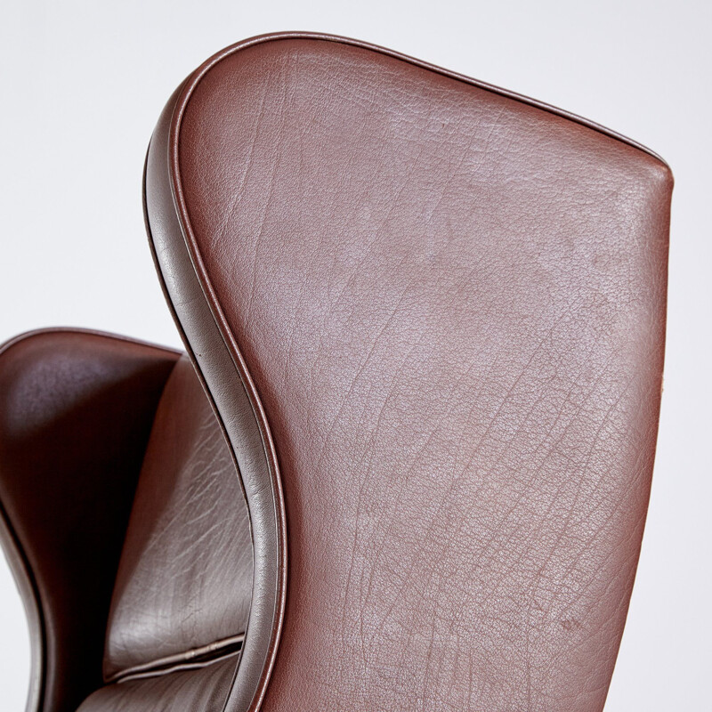 Fauteuil vintage en cuir Danemark 1960