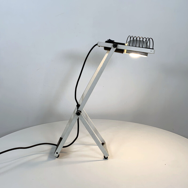 Vintage table lamp Sintesi white  by Ernesto Gismondi for Artemide 1970s