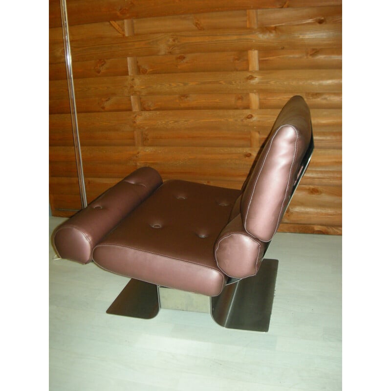 Vintage low chair, François MONNET - 1970s