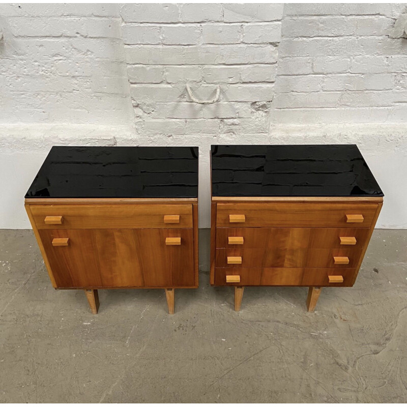 Pair of vintage bedside tables by F.Mezulanik Czech 