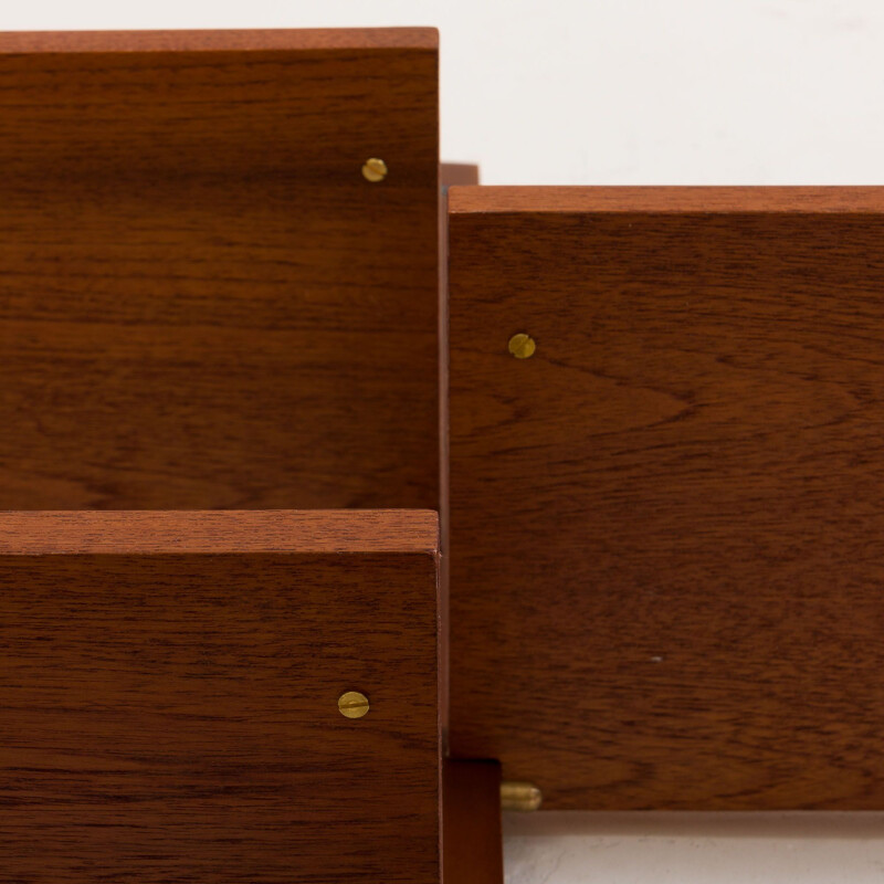 Vintage teak wall unit with desk and slanted shelf