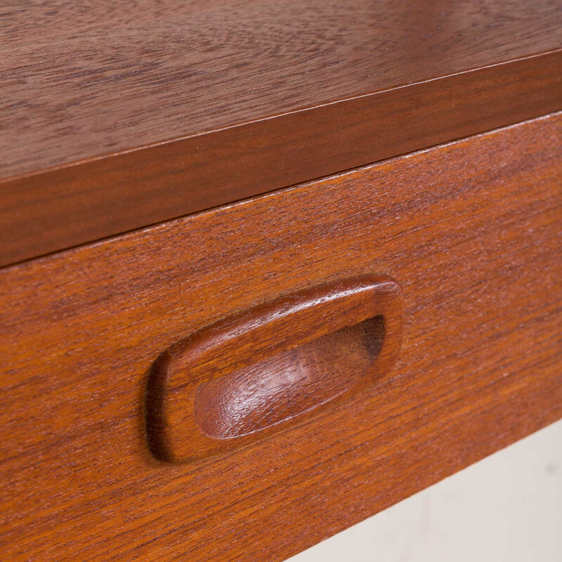 Vintage teak wall unit with desk and slanted shelf