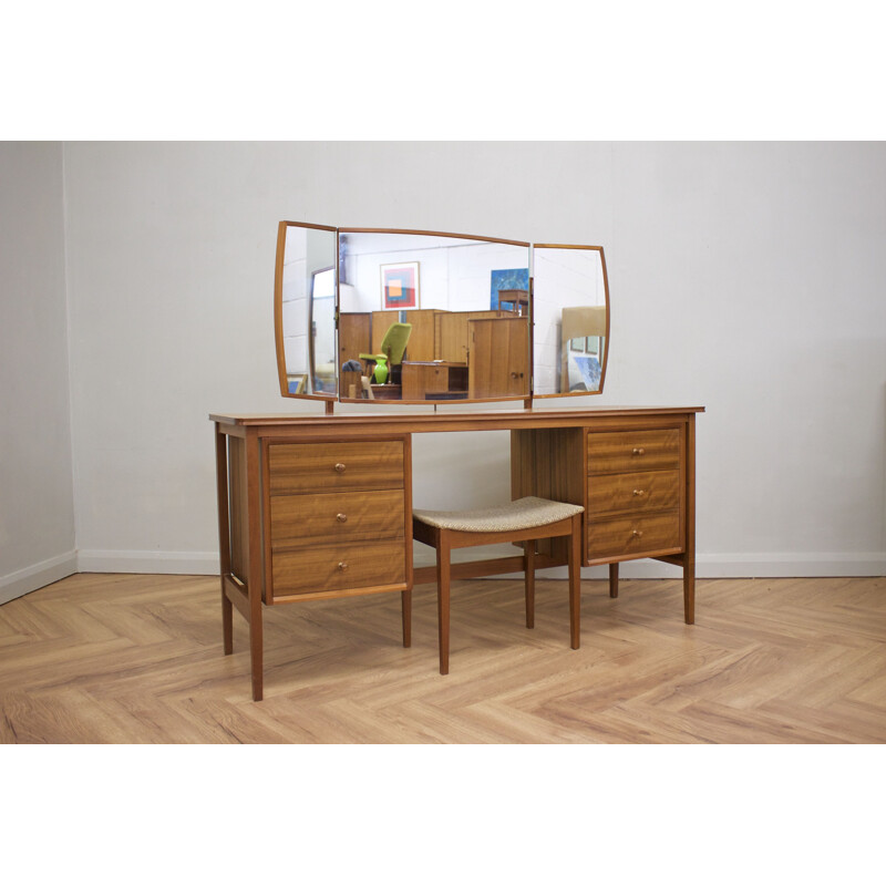 Vintage teak and walnut dressing table by Peter Hayward 1960s