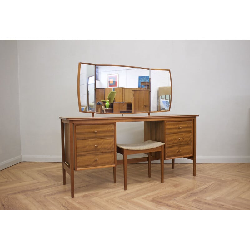 Vintage teak and walnut dressing table by Peter Hayward 1960s