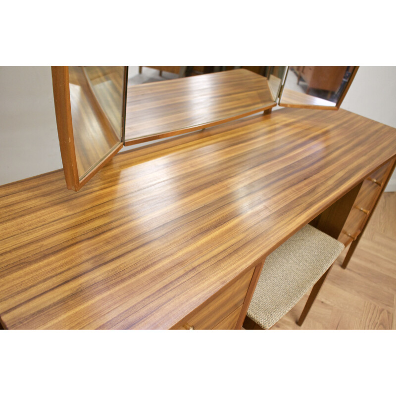 Vintage teak and walnut dressing table by Peter Hayward 1960s