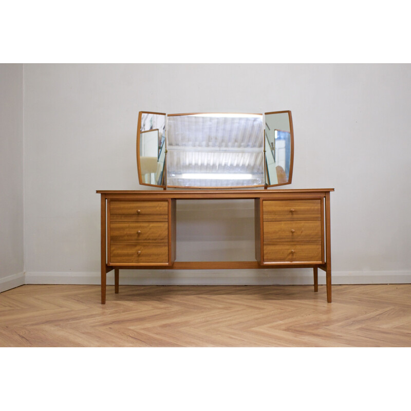 Vintage teak and walnut dressing table by Peter Hayward 1960s