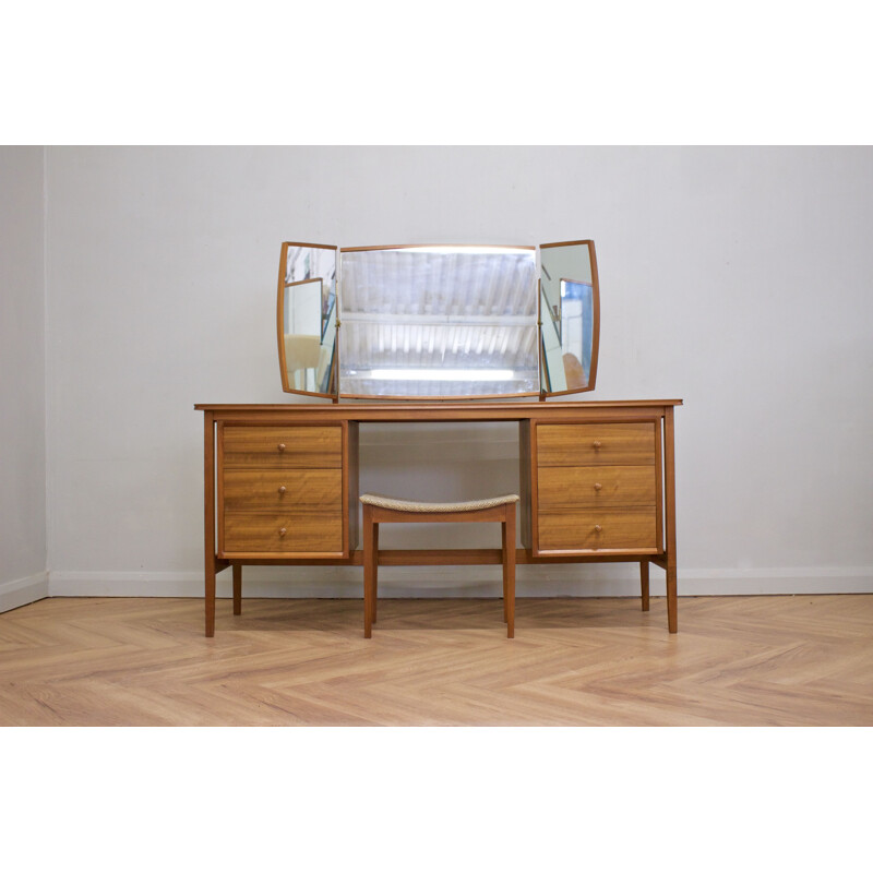 Vintage teak and walnut dressing table by Peter Hayward 1960s