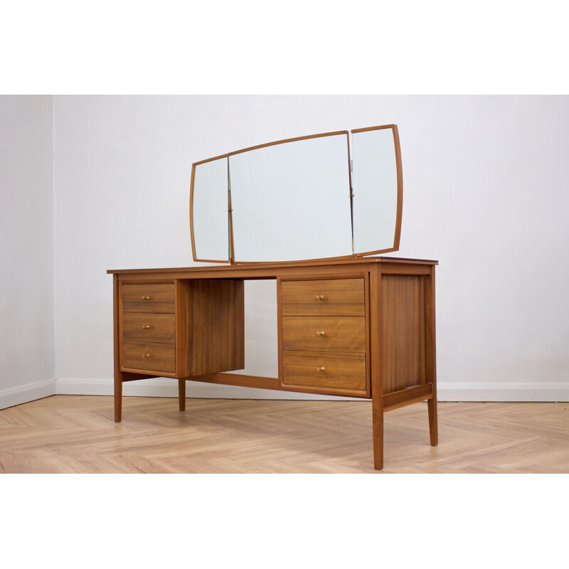 Vintage teak and walnut dressing table by Peter Hayward 1960s