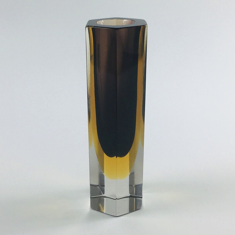 Vintage glass vase Sommerso of Murano by Flavio Poli 1960s