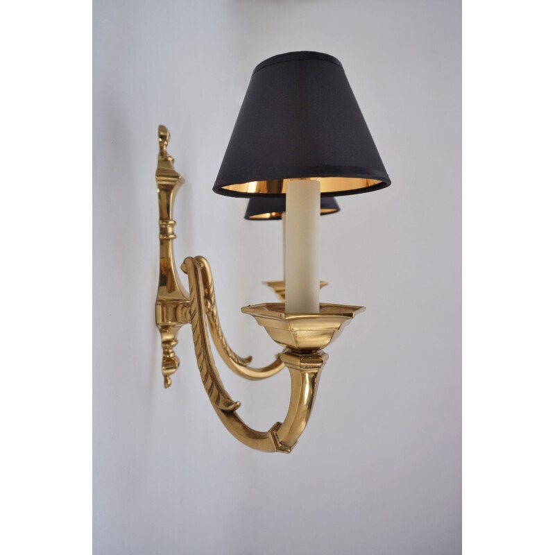 Set of 7 vintage brass sconces 1950s