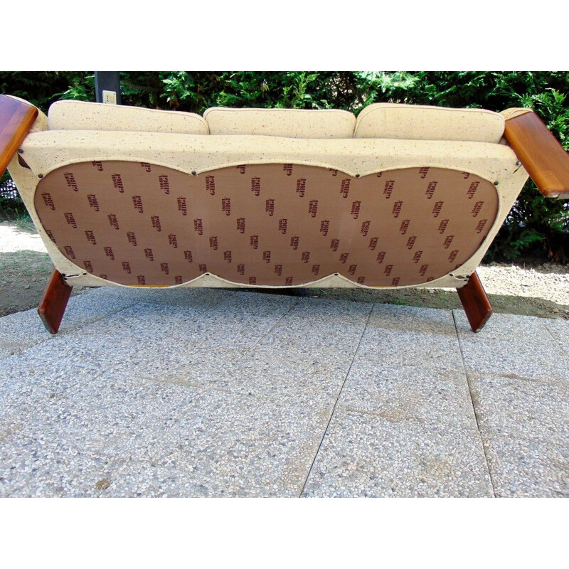 Vintage sofa with solid wood structure 1970s