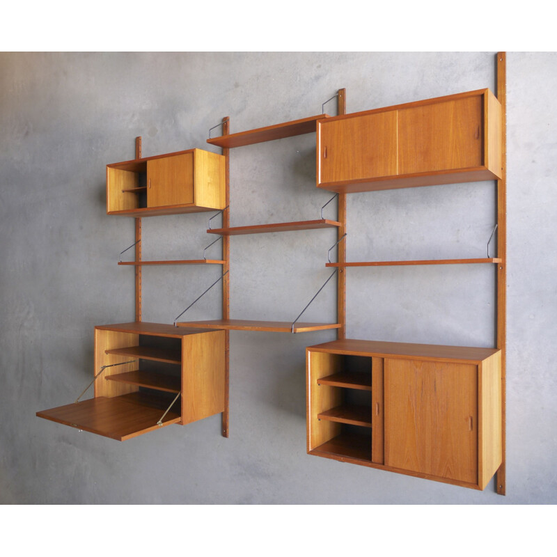 Vintage teak wall royal unit by Poul Cadovius Denmark 1960s