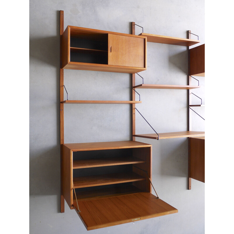 Vintage teak wall royal unit by Poul Cadovius Denmark 1960s