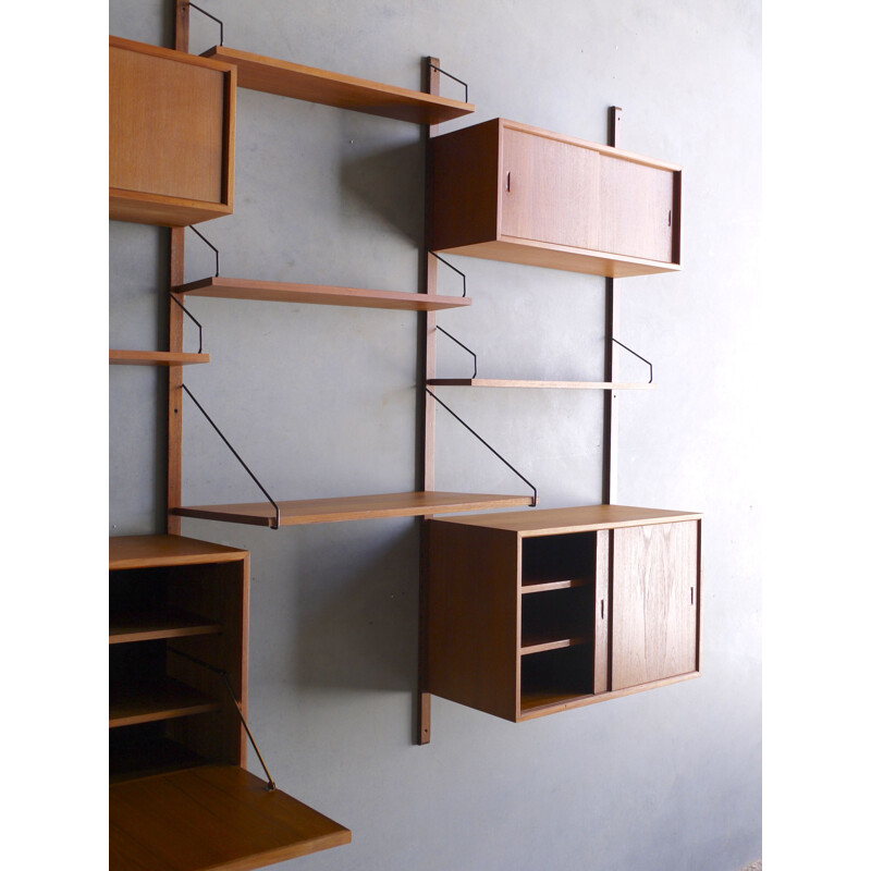 Vintage teak wall royal unit by Poul Cadovius Denmark 1960s