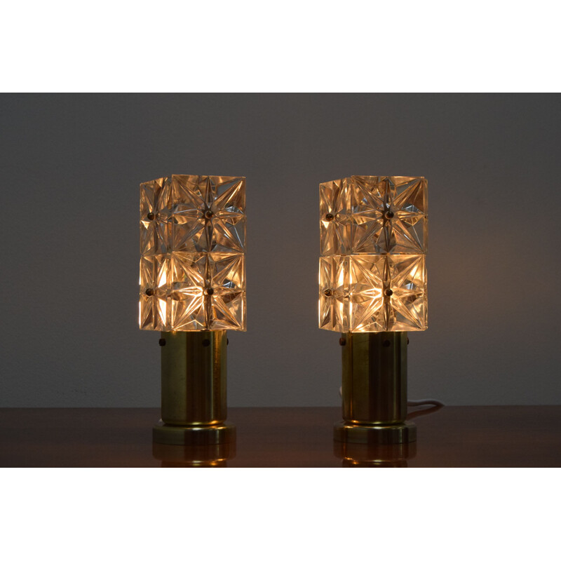 Pair of vintage small table lamps by Kamenicky Senov 1970s