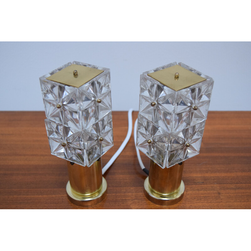 Pair of vintage small table lamps by Kamenicky Senov 1970s