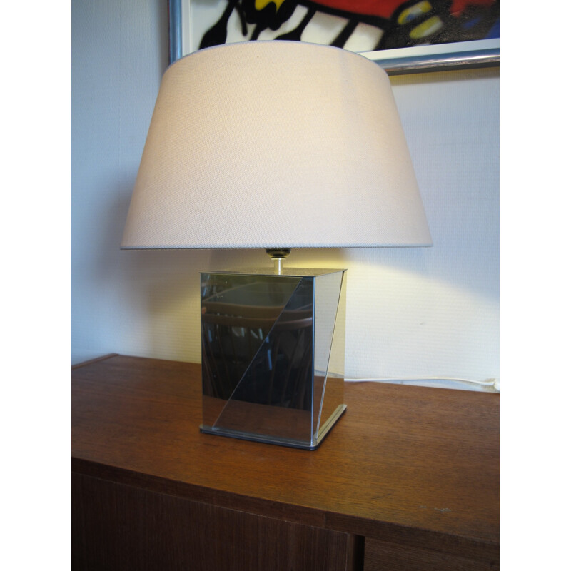 Vintage steel and brass table lamp, 1970