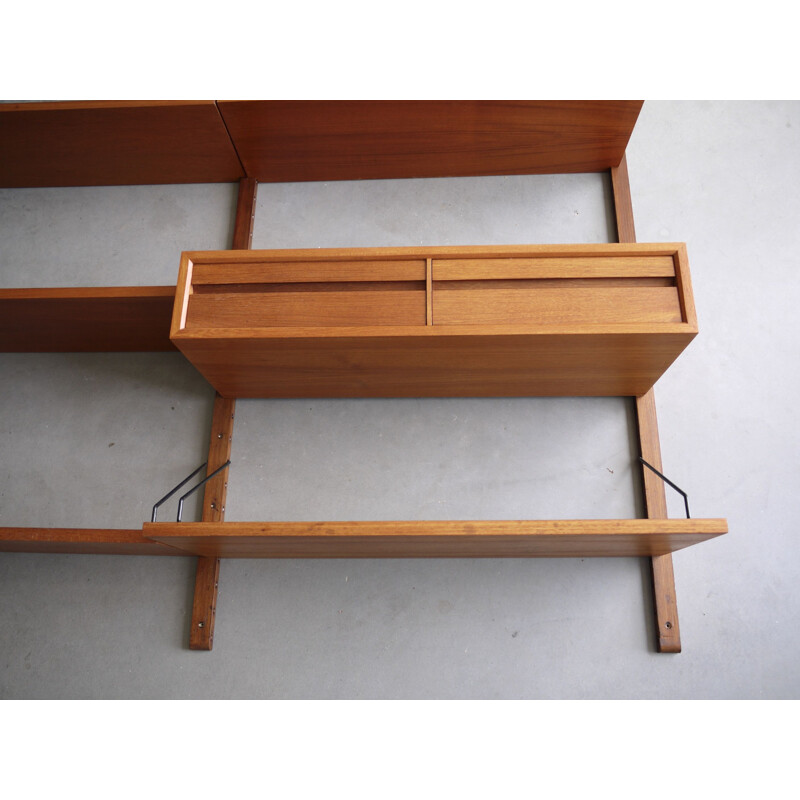 Vintage teak wall royal unit by Poul Cadovius Denmark 1960s