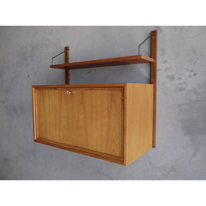 Vintage teak wall desk Denmark 1960s