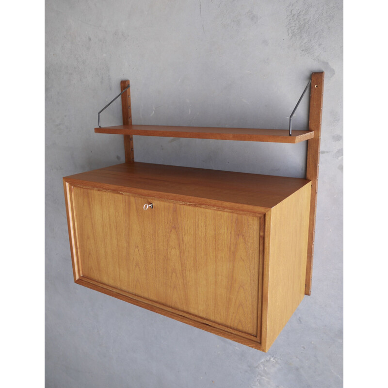 Vintage teak wall desk Denmark 1960s