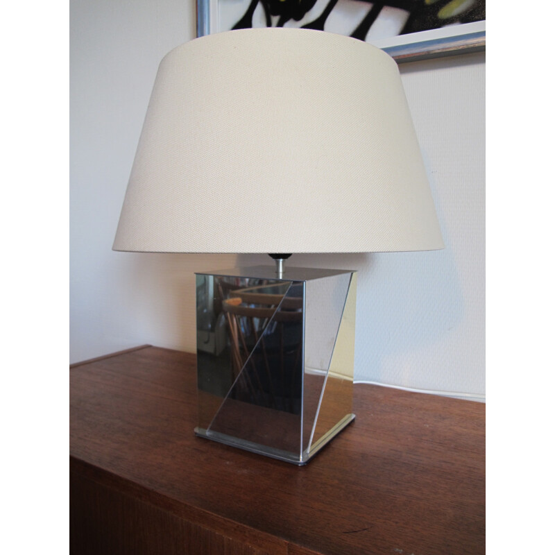 Vintage steel and brass table lamp, 1970