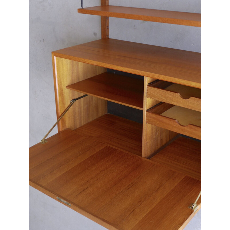 Vintage teak wall desk Denmark 1960s