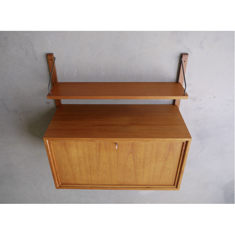 Vintage teak wall desk Denmark 1960s