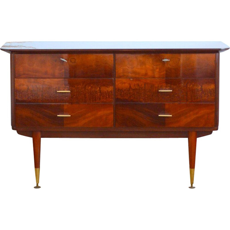 Vintage rosewood chest of drawers Art Deco 1930s