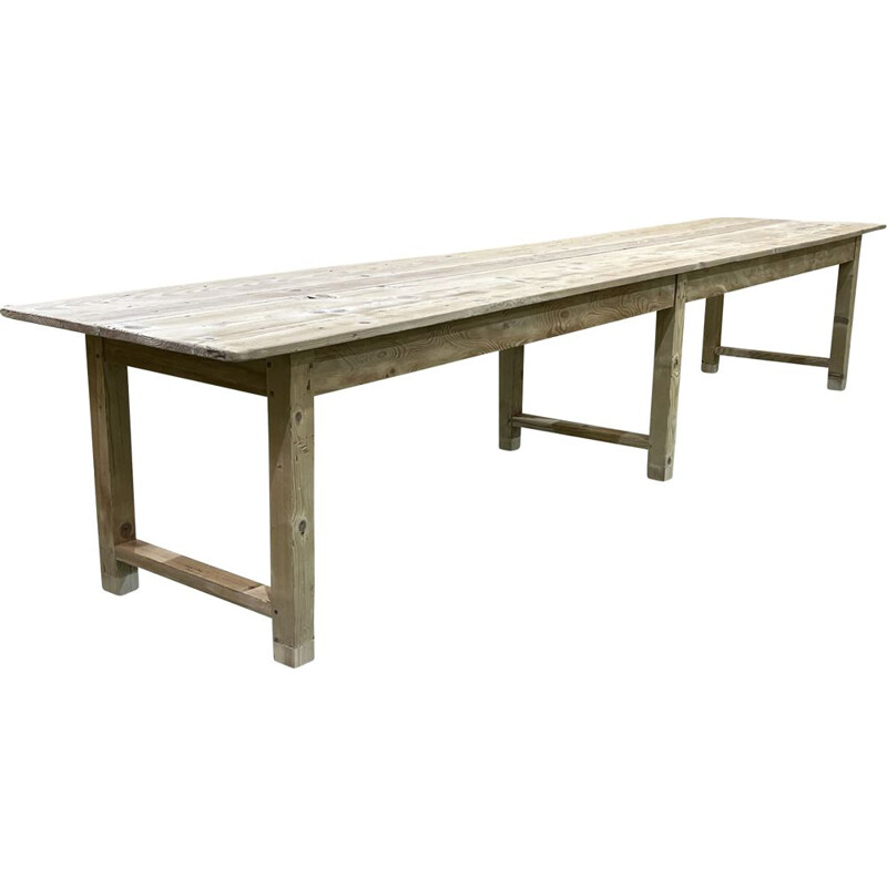 Vintage large fir community table 