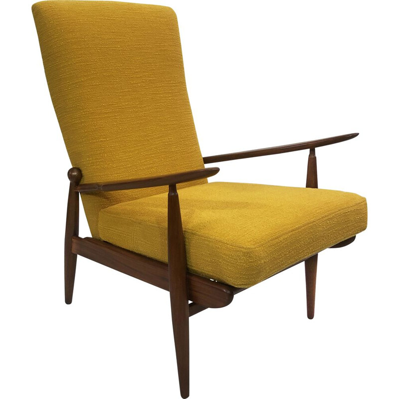 Vintage yellow armchair England 1960s