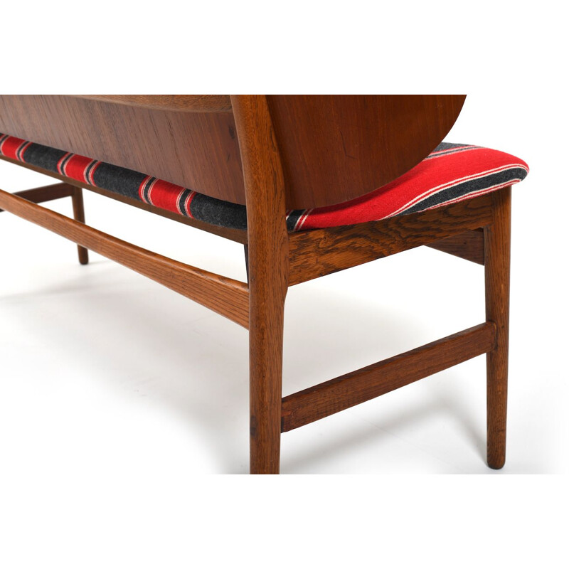 Panca vintage in teak e quercia di Arne Hovmand-Olsen 1950