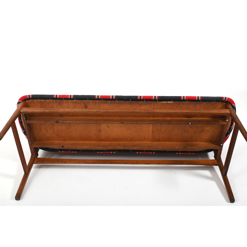 Vintage teak and oak bench by Arne Hovmand-Olsen 1950s