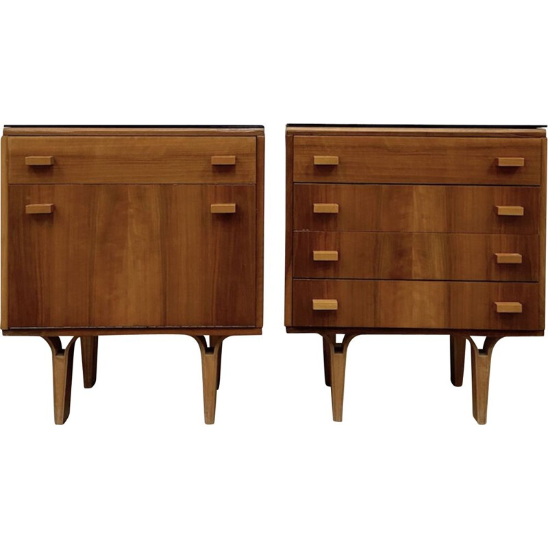 Pair of vintage bedside tables by F.Mezulanik Czech 