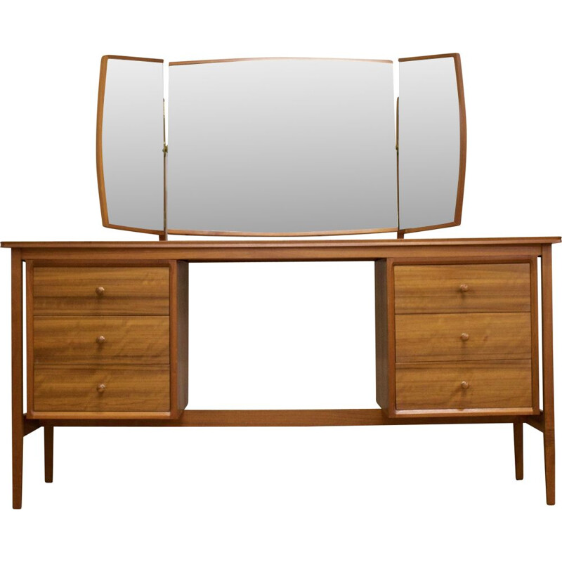 Vintage teak and walnut dressing table by Peter Hayward 1960s