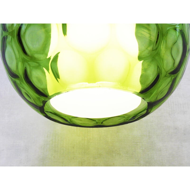 Vintage bubble glass pendant lamp by Aloys Gangkofner, Germany 1960