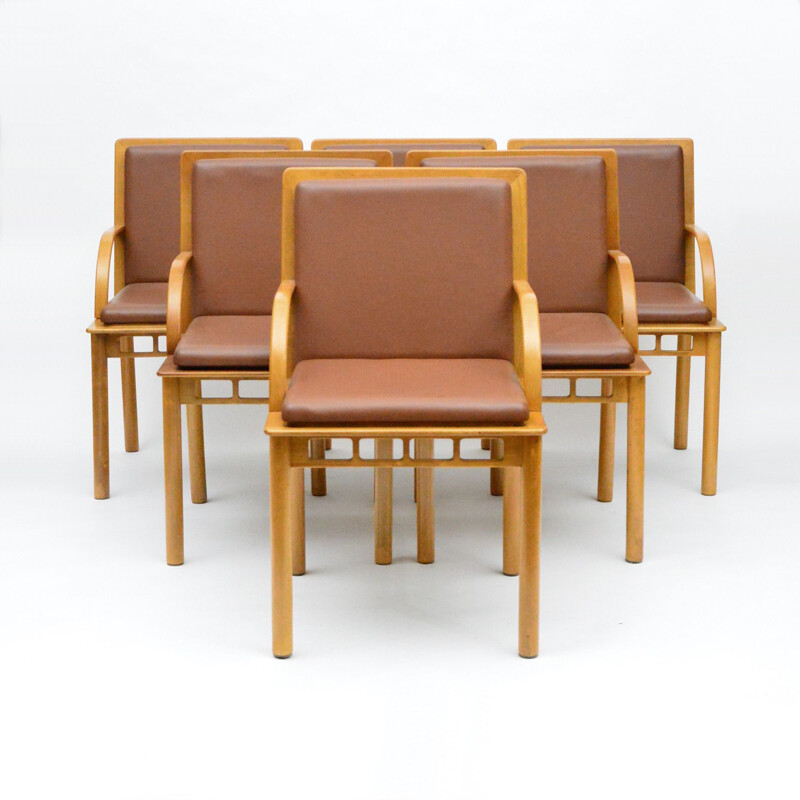 Set of 6 vintage Bridge chairs by Ettore Sottsass for Knoll Studio 1988s