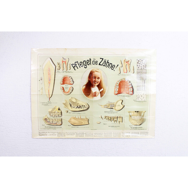 Vintage poster Zorg voor uw tanden, Zwitserland