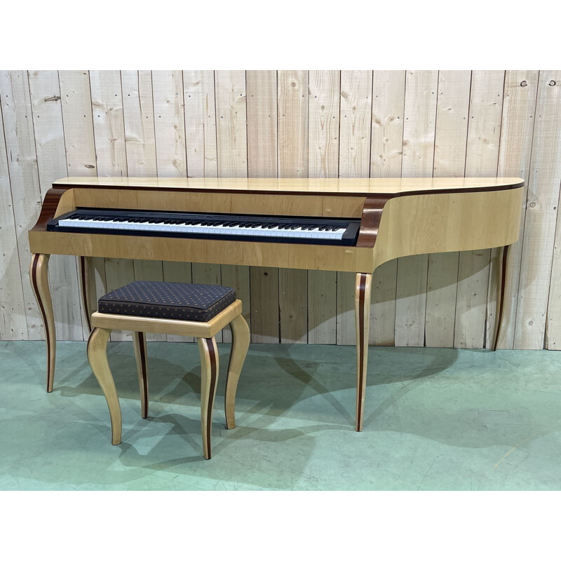 Vintage-Piano und -Hocker aus Bergahorn