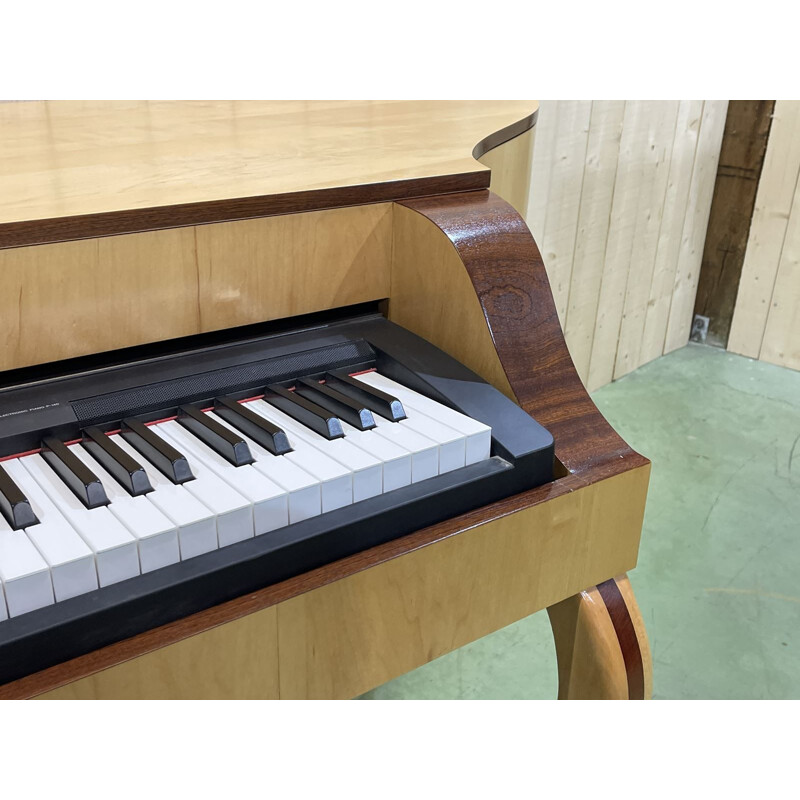 Vintage piano and stool in sycamore maple