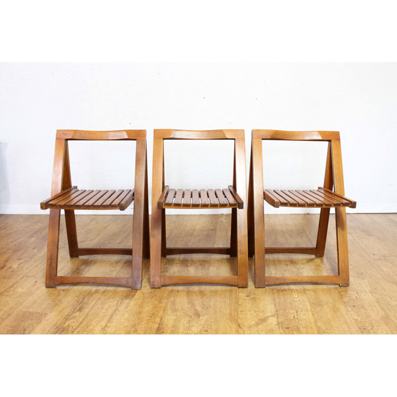 Ensemble de 3 chaises vintage pliantes Aldo Jacober